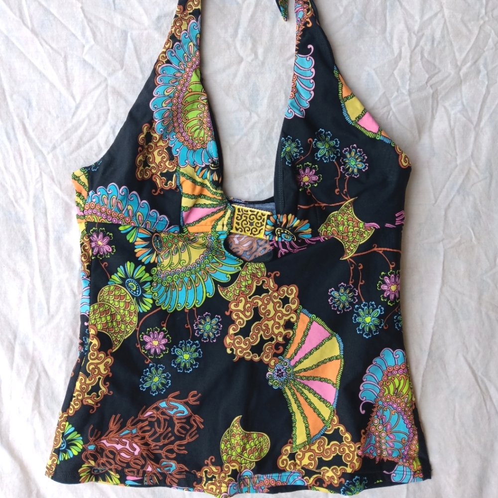 Trina Turk Size 6 Halter Swim Top